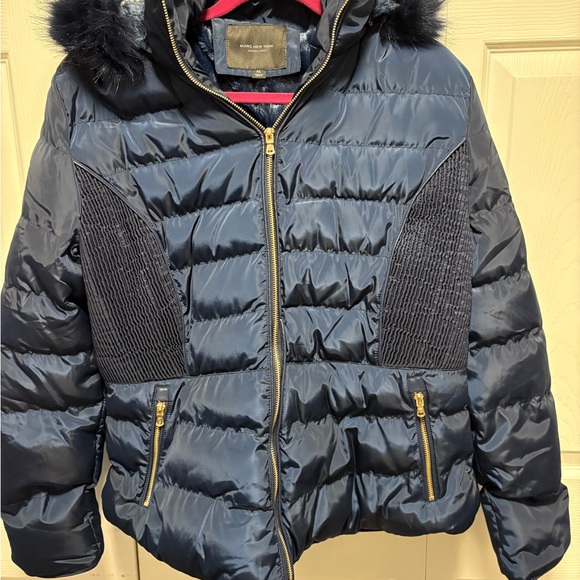 Marc New York blue faux fur lined hooded puffer jacket. NWOT!! Size XL. - Picture 4 of 10